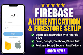 integrate firebase authentication setup firestore database, bug fixing on app
