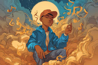 draw cartoon music album cover art, single artwork