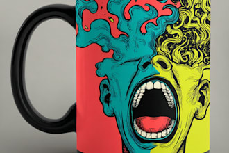 create trendy coffee mug design for your pod business