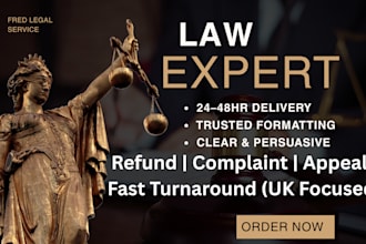 pro write UK refund request, legal complaint, or appeal letter within 24hr