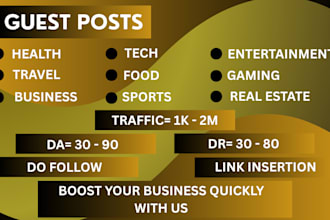 publish high authority guest posts and backlinks