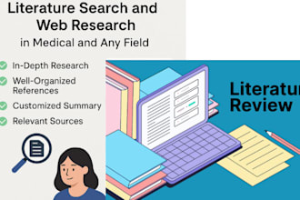 write and conduct literature search and web research in medical and other fields