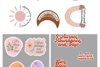 design cute aesthetic and printable sticker packs for digital planners and craft