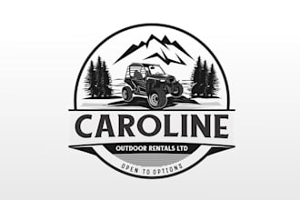 make amazing atv rental logo with adventure car line