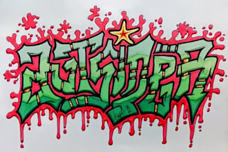 create a custom graffiti or trippy art piece