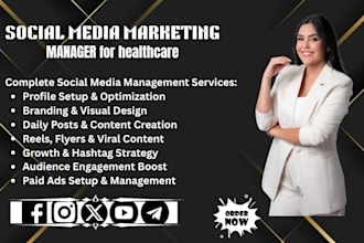 be your social media marketing manager for dental, clinic dentist and healthcare