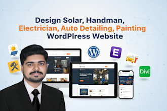 design solar, handyman, electrician, auto detailing, painting wordpress website