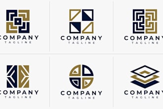 design modern rectangular or stamp style logo for your brand