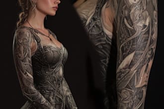 draw custom tattoo design, realistic, traditional