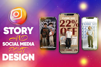 design attractive instagram and facebook story ads