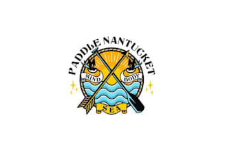 design particular paddle nantucket sea logo