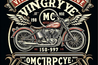 design unique vintage motorcycle logo custom t shirt artwork
