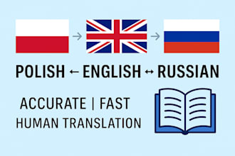 translate texts between polish, russian and english quickly