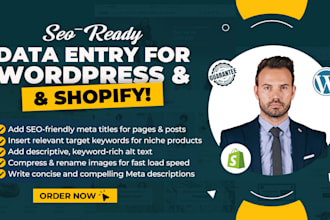 do wordpress and shopify data entry