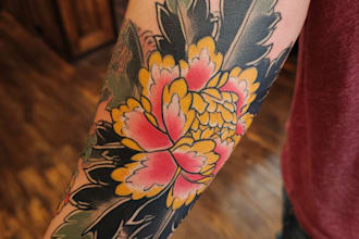 make a beautiful flower tattoo design for you