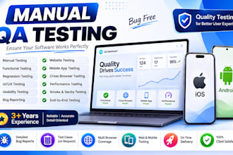 qa test and review website and app with UI UX and functionality testing