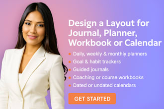 design a layout for journal, planner, workbook or calendar