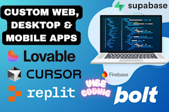 vibe coding your app idea in cursor, bolt, lovable, replit, no code saas mvp