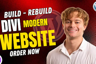 create divi wordpress website, divi website, divi landing page and divi builder