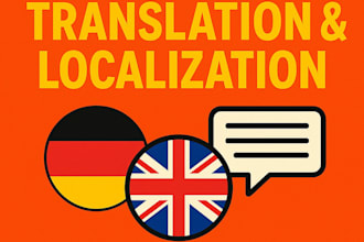 translate or localize from german to english and from english to german