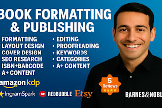 format, SEO optimize metadata and publish your book on amazon KDP