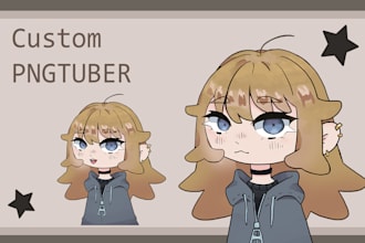 design a stylized chibi pngtuber avatar
