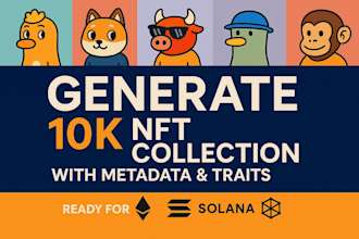 generate nft collection with metadata, rarity and full setup