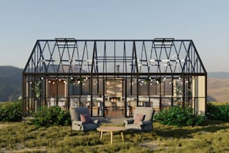 redesign 3d modern glass cabin,greenhouse,eco retreat,tiny home event,cgi render