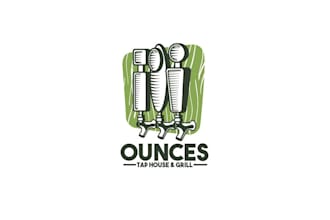 design modern custom tap house and grill unique restaurant logo