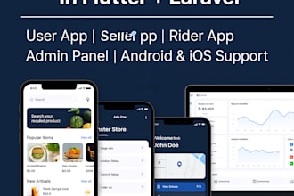 develop a complete ecommerce mobile app with flutter and laravel
