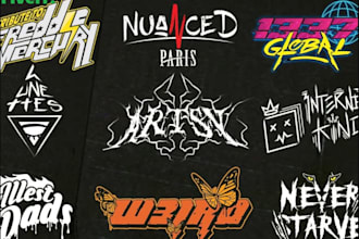 draw streetwear logo custom, psychedelic, edgy, y2k, grunge