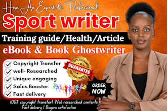 write sport ebook, health and fitness, seo sport article and ebook writer