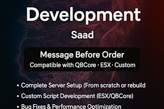 create, fix, or optimize your fivem esx or qbcore server