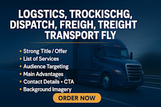 design professional logistics trucking dispatching flyer