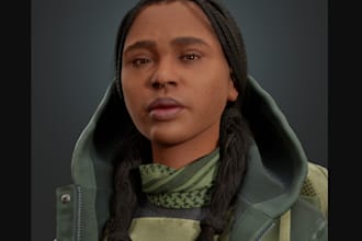 create realistic game character,  game asset,rpg aaa character,rig3d ue5,blender