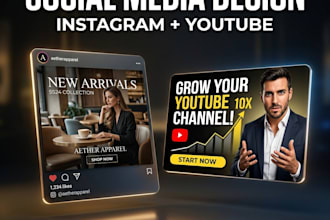 design professional instagram posts and youtube thumbnails