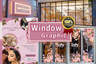 design eye catchy window graphic, roll ups, store or shop front, and billboard
