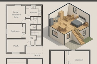design basement, attic, or deck conversions with legal suite or permit drawings