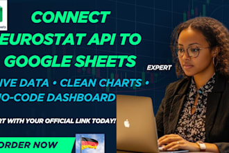 connect eurostat API to google sheets with live charts and analysis in german