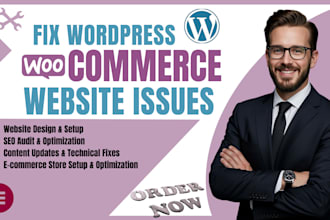 fix wordpress issues fix wordpress woocommerce fix redesign wordpress website