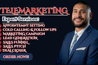 be your sales representative, telemarketing generate b2b sales lead, close deals