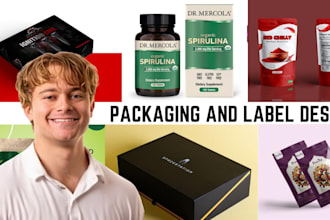 design product packaging, packaging box design, label and pouch for your brand