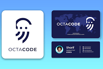 design modern tech startup security saas logo with branding kit