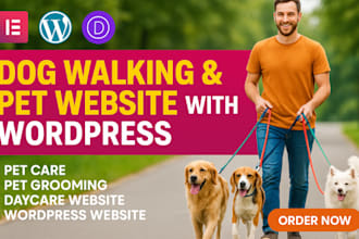 create a pet care, poop scooper, or dog walker website with booking system