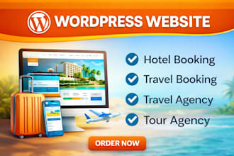 create a hotel booking, tour booking and travel agency website in wordpress