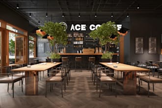 redesign 3d restaurant,vintage dining,booza lounge render,cafe decor,bar counter