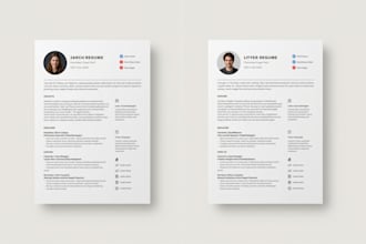 rewrite and redesign your resume with modern,clean template