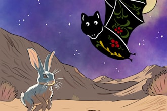 create whimsical children book illustrations for your story