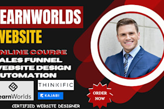 setup your thinkific learnworlds teachable kajabi online school website