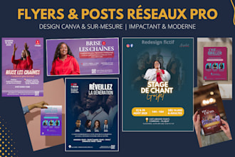 creer vos flyers affiches bannieres canva tout evenement eglise, culte, business